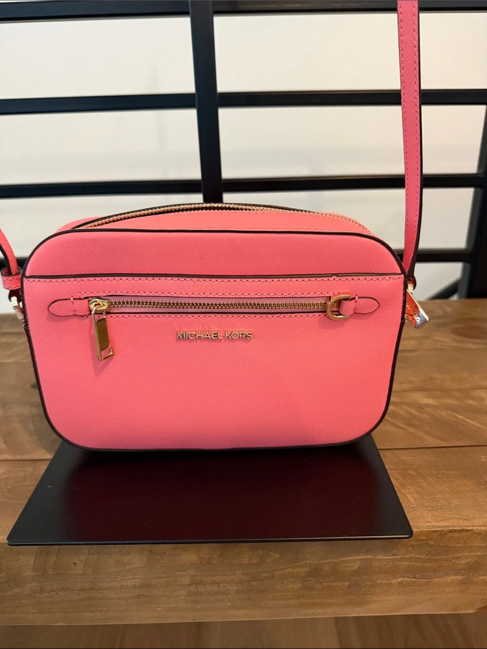 Michael Kors Pink Leather Crossbody Camera Bag